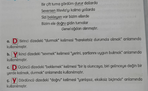 4. Sınıf Türkçe Ders Kitabı Sayfa 50 Cevapları Tuna Yayıncılık