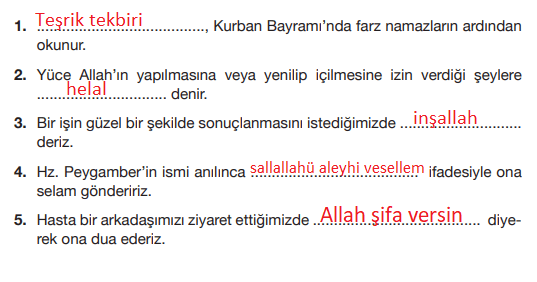 4. Sınıf Din Kültürü Ders Kitabı Sayfa 28 Cevapları