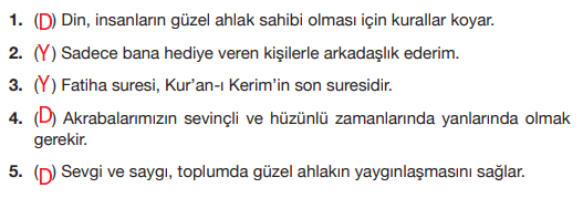 4. Sınıf Din Kültürü Ders Kitabı Sayfa 74 Cevapları