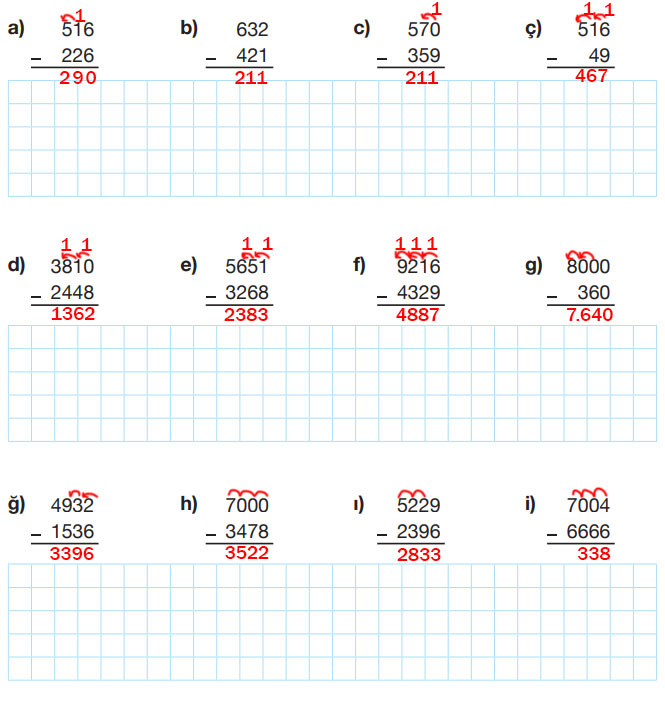 4. Sınıf Matematik Ders Kitabı Sayfa 52 Cevapları Pasifik Yayıncılık