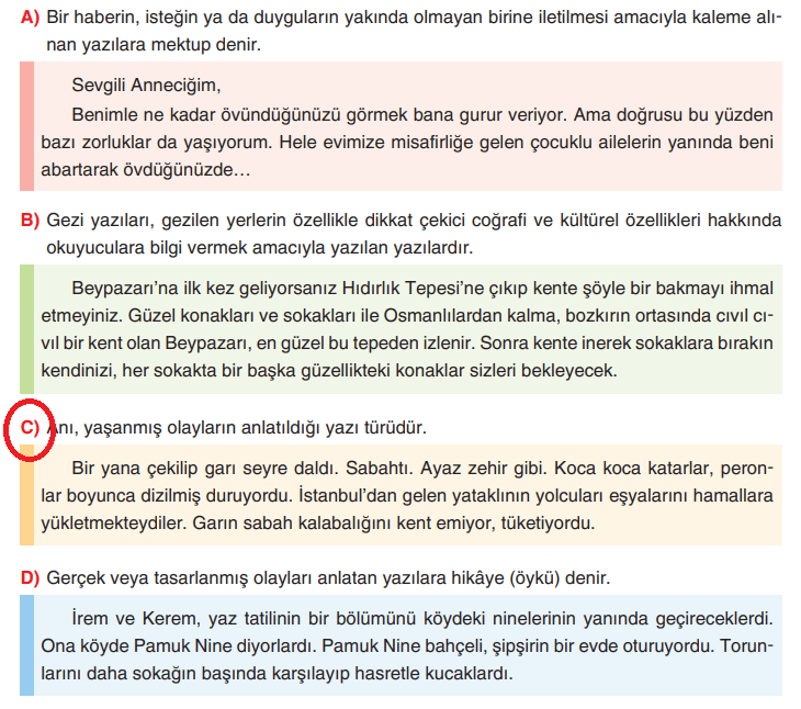 6. Sınıf Türkçe Ders Kitabı Sayfa 106 Cevapları Yıldırım Yayınları