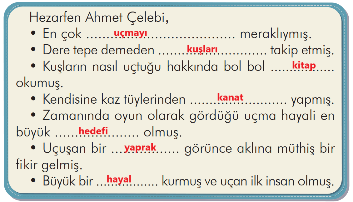 2. Sınıf Türkçe Ders Kitabı Sayfa 171 Cevapları İlke Yayıncılık