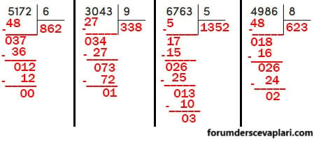 4. Sınıf Matematik Ders Kitabı Sayfa 96 Cevapları MEB Yayınları