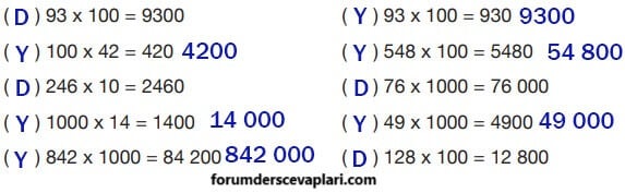 4. Sınıf Matematik Ders Kitabı Sayfa 96 Cevapları Pasifik Yayıncılık