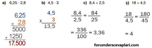 6. Sınıf Matematik Ders Kitabı Sayfa 164 Cevapları Doğa Yayıncılık