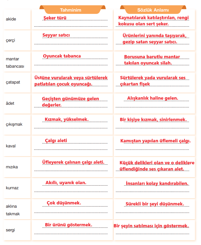 7. Sınıf Türkçe Ders Kitabı Sayfa 117 Cevapları Özgün Yayıncılık