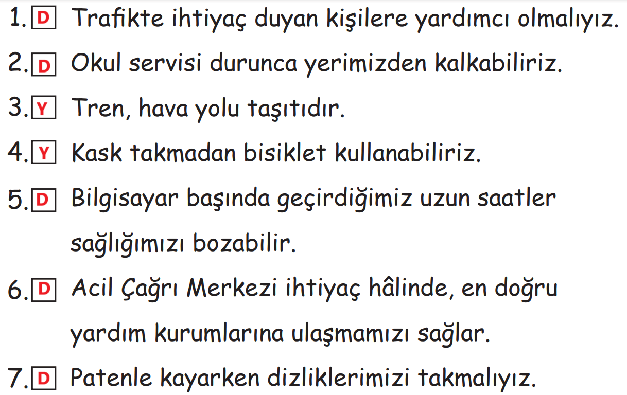 2. Sınıf Hayat Bilgisi Ders Kitabı Sayfa 167 Cevapları MEB Yayınları