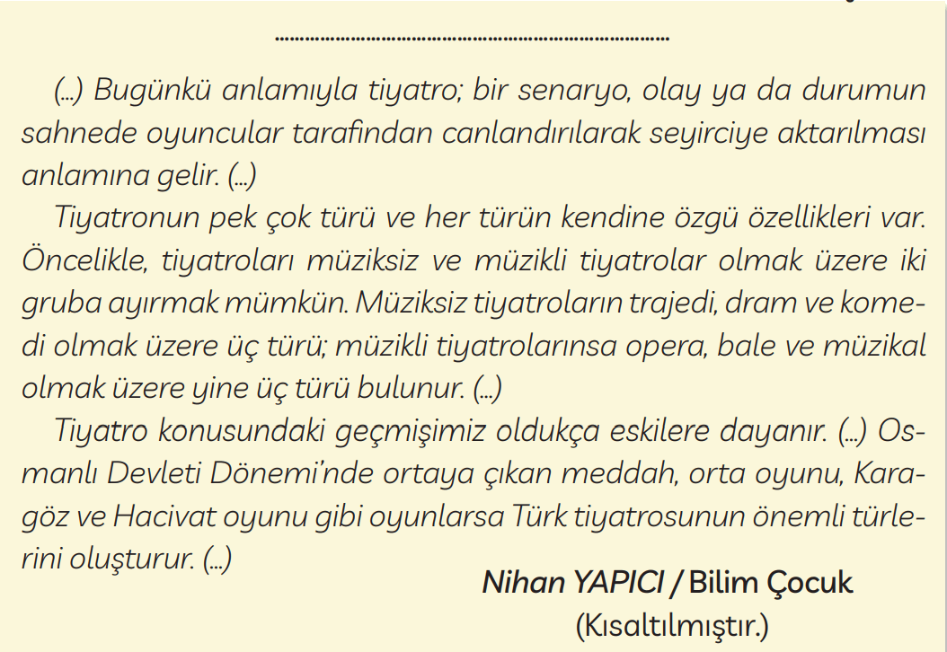 3. Sınıf Türkçe Ders Kitabı Sayfa 257-258-259-260-261. Cevapları MEB Yayınları