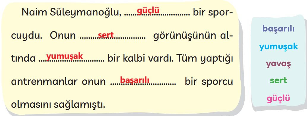 3. Sınıf Türkçe Ders Kitabı Sayfa 258 Cevapları MEB Yayınları