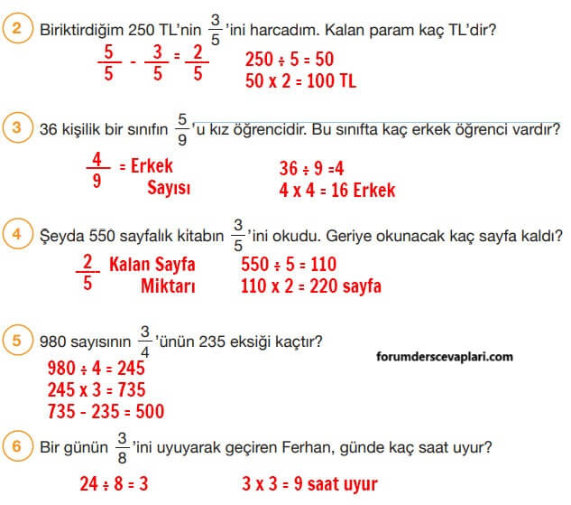 4. Sınıf Matematik Ders Kitabı Sayfa 151 Cevapları Pasifik Yayıncılık1