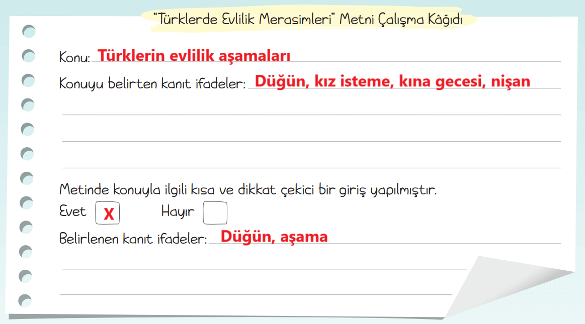 5. Sınıf Türkçe Ders Kitabı Sayfa 39 Cevapları MEB Yayınları