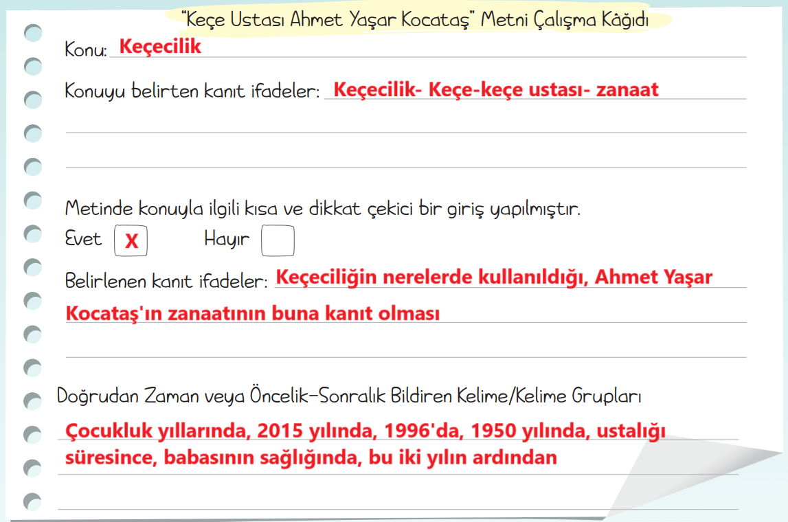 5. Sınıf Türkçe Ders Kitabı Sayfa 41 Cevapları MEB Yayınları