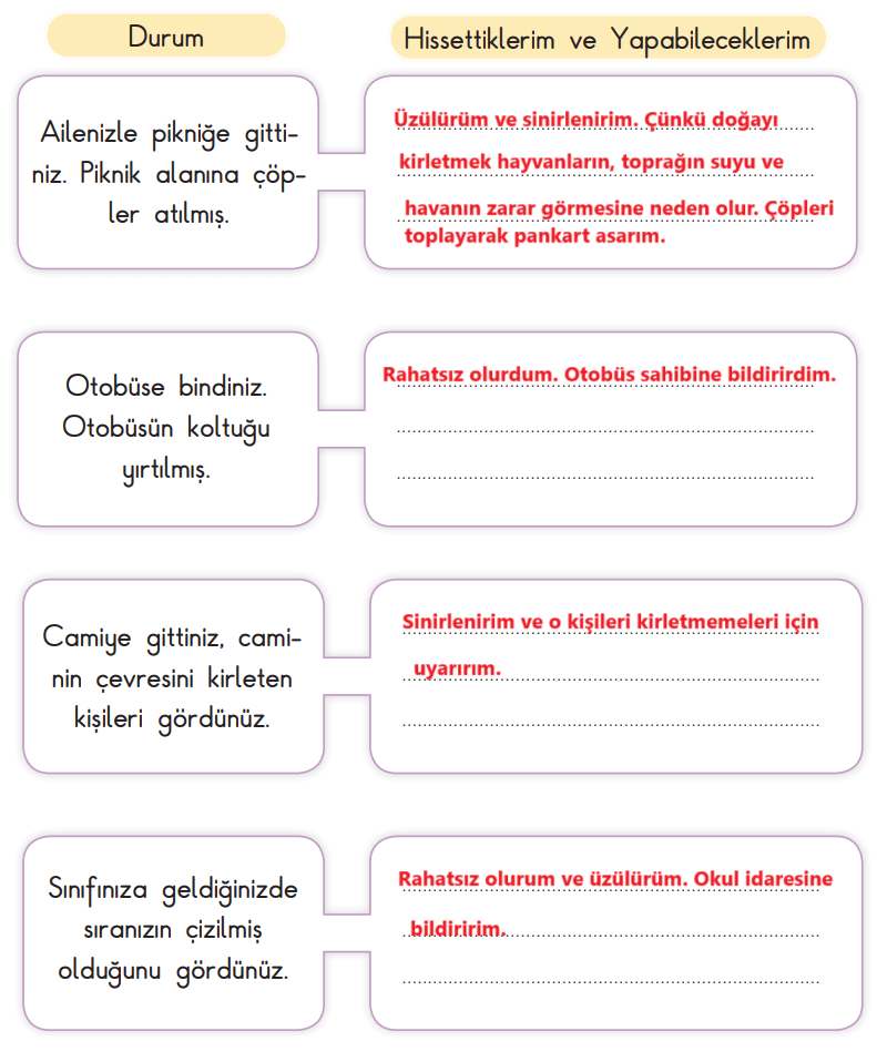 3. Sınıf Hayat Bilgisi Ders Kitabı Sayfa 166 Cevapları SDR İpekyolu Yayıncılık