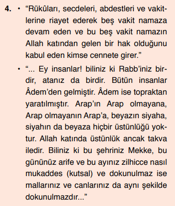 7. Sınıf Din Kültürü Ders Kitabı Sayfa 108-109-110-111. Cevapları Erkad Yayıncılık